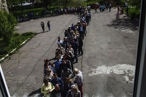Voting Line In Ukraine