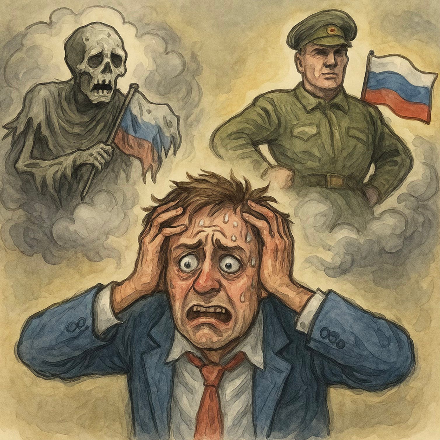 Russia fear cartoon