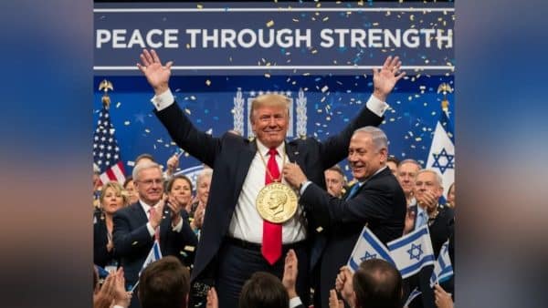 trump netanyahu gold medal