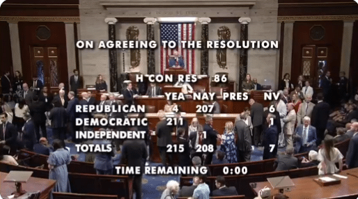 iran war powers vote