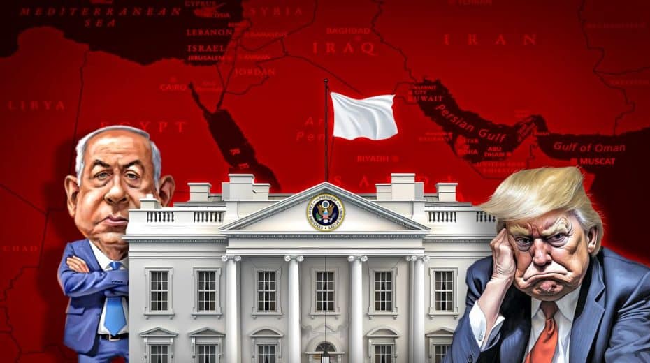 trump netanyahu white house flag