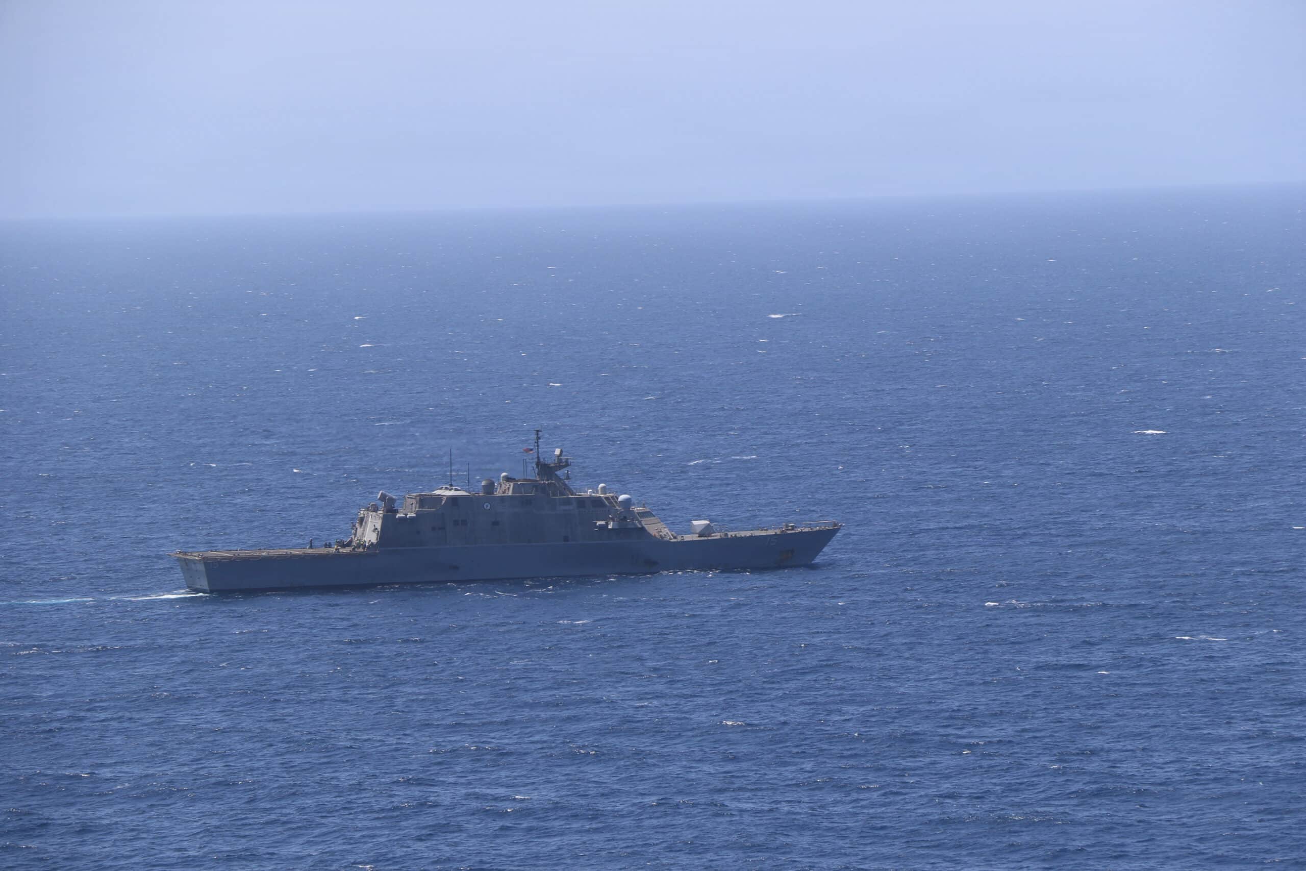 Littoral combat ship USS Billings (LCS 15) transits the coast of Venezuela, June 229, 2026.